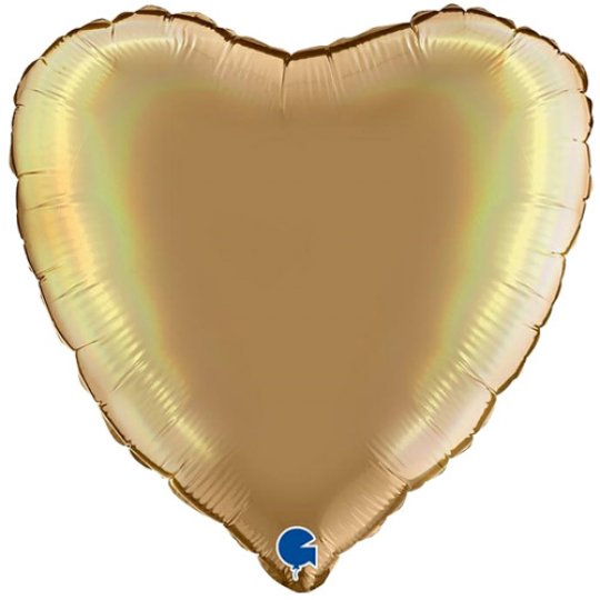 18 INCH PLATINUM CHAMPAGNE HEART FOIL BALLOON