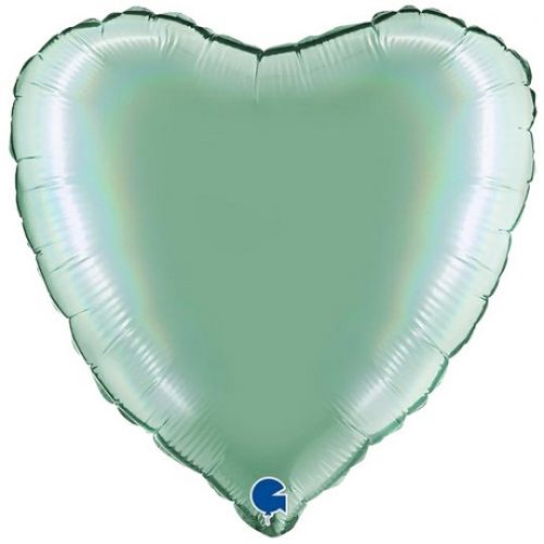18 INCH PLATINUM TIFFANY BLUE HEART FOIL BALLOON