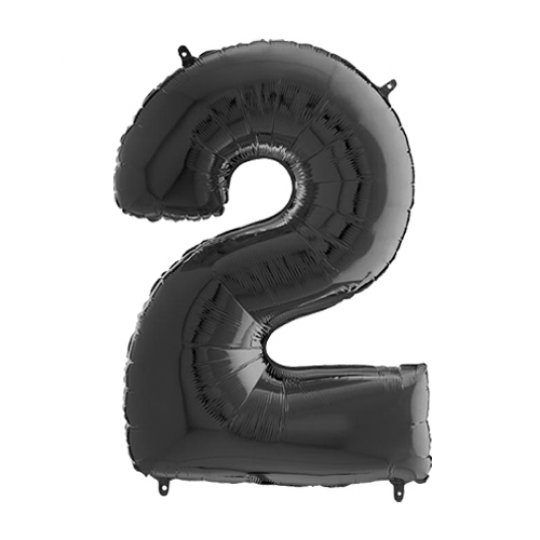 26 INCH BLACK NUMBER 2 FOIL BALLOON