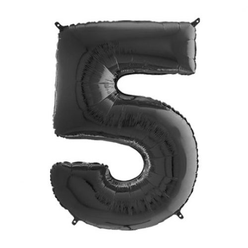 26 INCH BLACK NUMBER 5 FOIL BALLOON