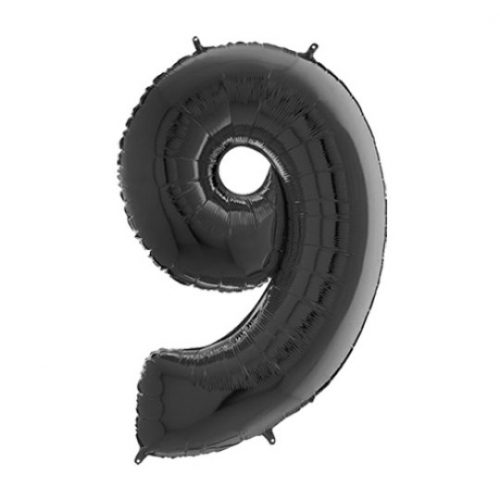 26 INCH BLACK NUMBER 9 FOIL BALLOON