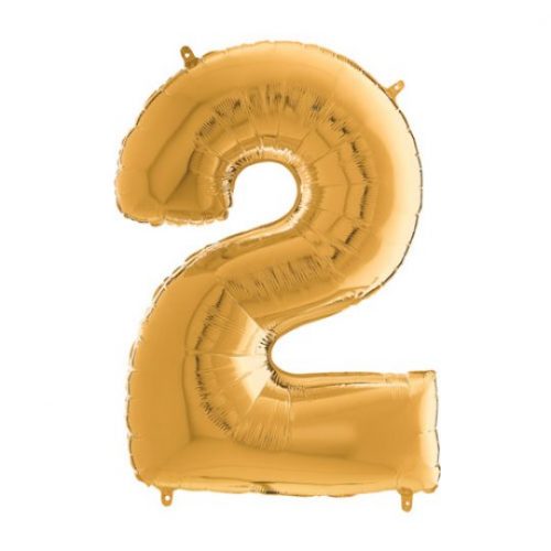 26 INCH GOLD NUMBER 2 FOIL BALLOON