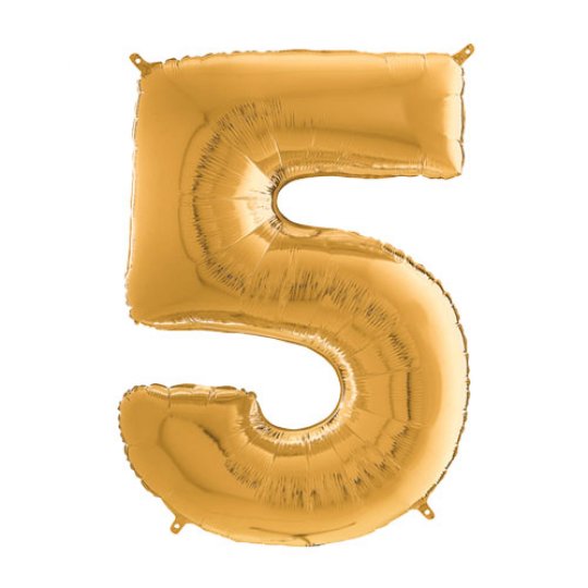 26 INCH GOLD NUMBER 5 FOIL BALLOON