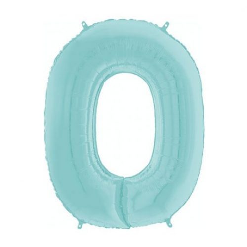 26 INCH PASTEL BLUE NUMBER 0 FOIL BALLOON