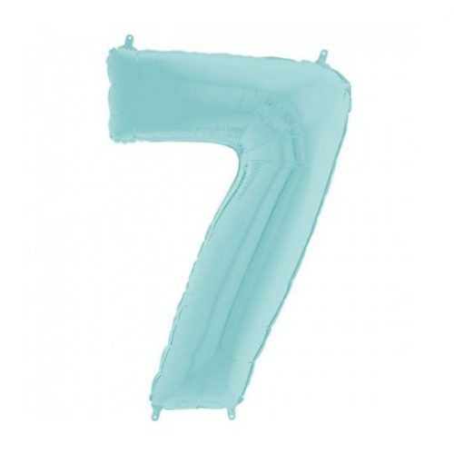 26 INCH PASTEL BLUE NUMBER 7 FOIL BALLOON
