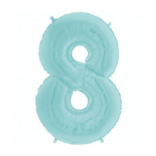 26 INCH PASTEL BLUE NUMBER 8 FOIL BALLOON