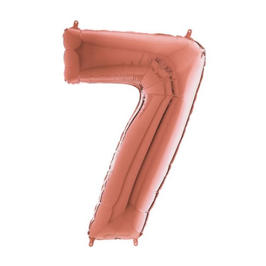 26 INCH ROSE GOLD NUMBER 7 FOIL BALLOON