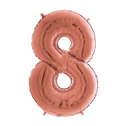 26 INCH ROSE GOLD NUMBER 8 FOIL BALLOON