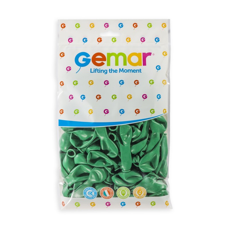 5″ Gemar #013 Green Latex Balloons (100) – 051315