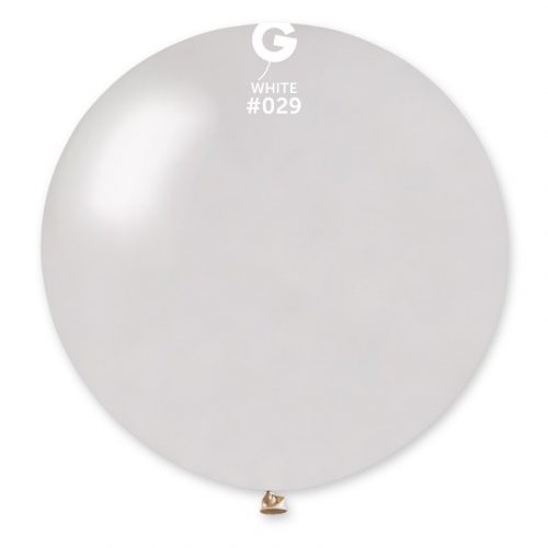 31" Gemar #029 White Metallic Latex Balloon (1) 952955