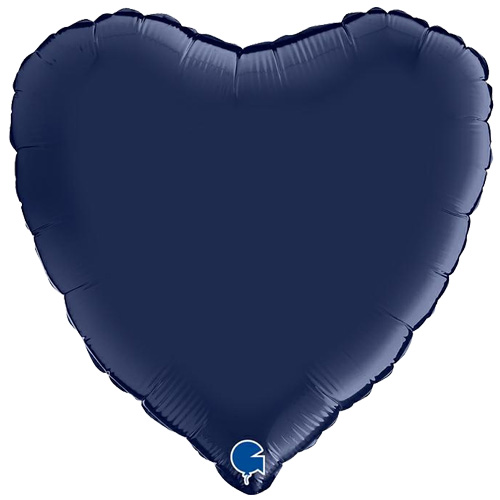 180S02BN satin navy blue heart