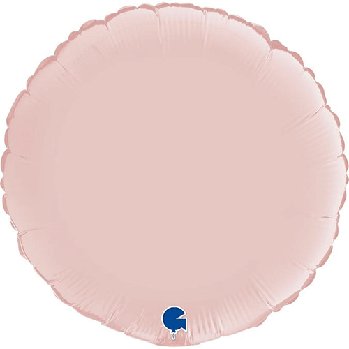 18 inch Grabo Pastel Pink Satin Round Foil Balloon (1) Unpackaged
