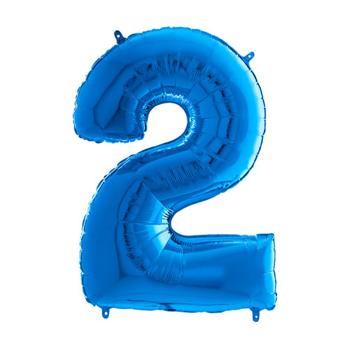 26 inch Blue Number 2 Foil Balloon (1)