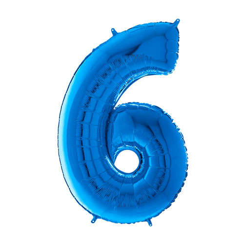 26 inch Blue Number 6 Foil Balloon (1)