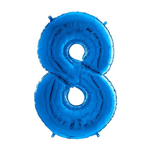 26 inch Blue Number 8 Foil Balloon (1)