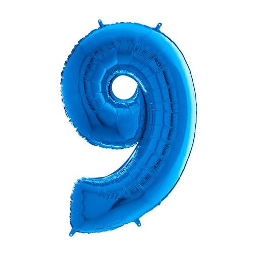 26 inch Blue Number 9 Foil Balloon (1)