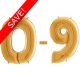 26 inch Gold Numbers Starter Kit - 36 Balloons