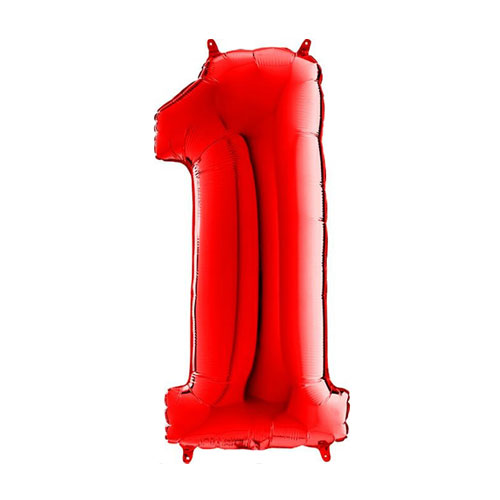 26 inch Red Number 1 Foil Balloon (1)