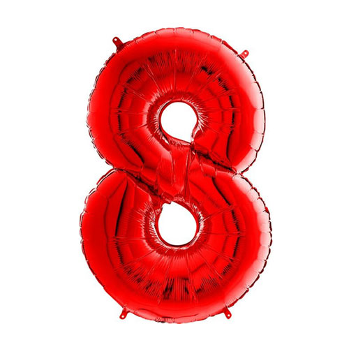 26 inch Red Number 8 Foil Balloon (1)