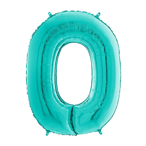 26 inch Tiffany Blue Number 0 Foil Balloon (1)