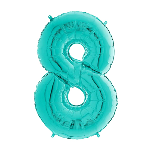 26 inch Tiffany Blue Number 8 Foil Balloon (1)