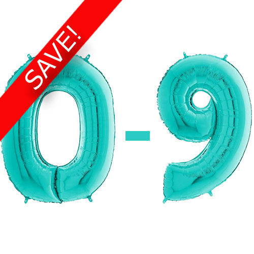 26 inch Tiffany Blue Numbers Starter Kit - 36 Balloons