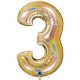 40 inch Holographic Gold Number 3 Foil Balloon (1)