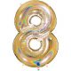 40 inch Holographic Gold Number 8 Foil Balloon (1)