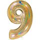 40 inch Holographic Gold Number 9 Foil Balloon (1)