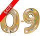 40 inch Holographic Gold Numbers Starter Kit - 36 Balloons