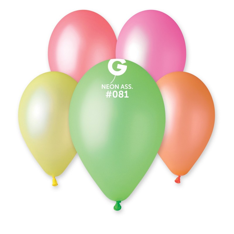11" Gemar #081 Neon Assorted Latex Balloons (100) - 118117
