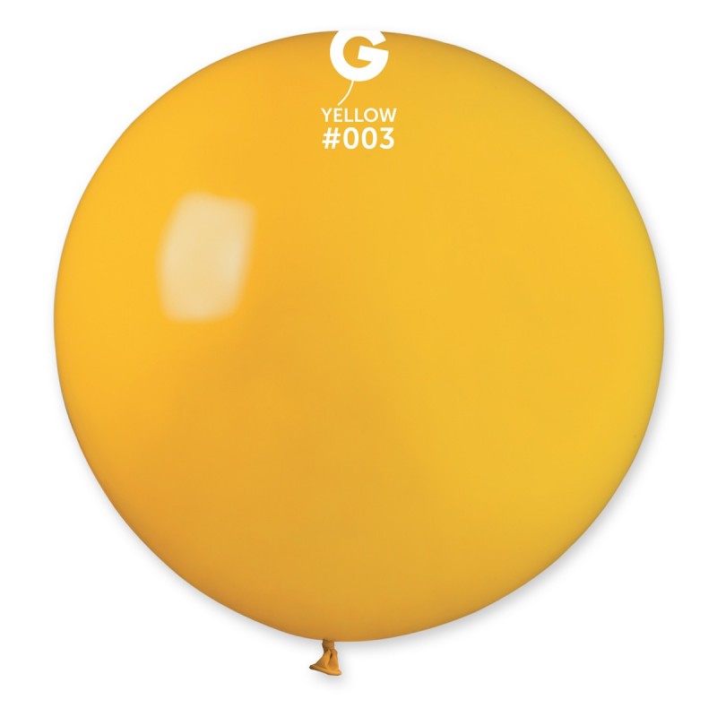 31″ Gemar #003 Yellow Latex Balloons (1) - 950397