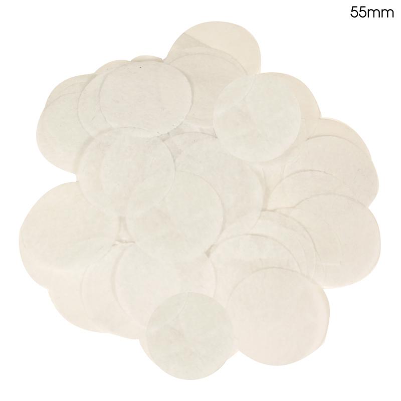 55mm White Circle Tissue Paper Confetti (100g)