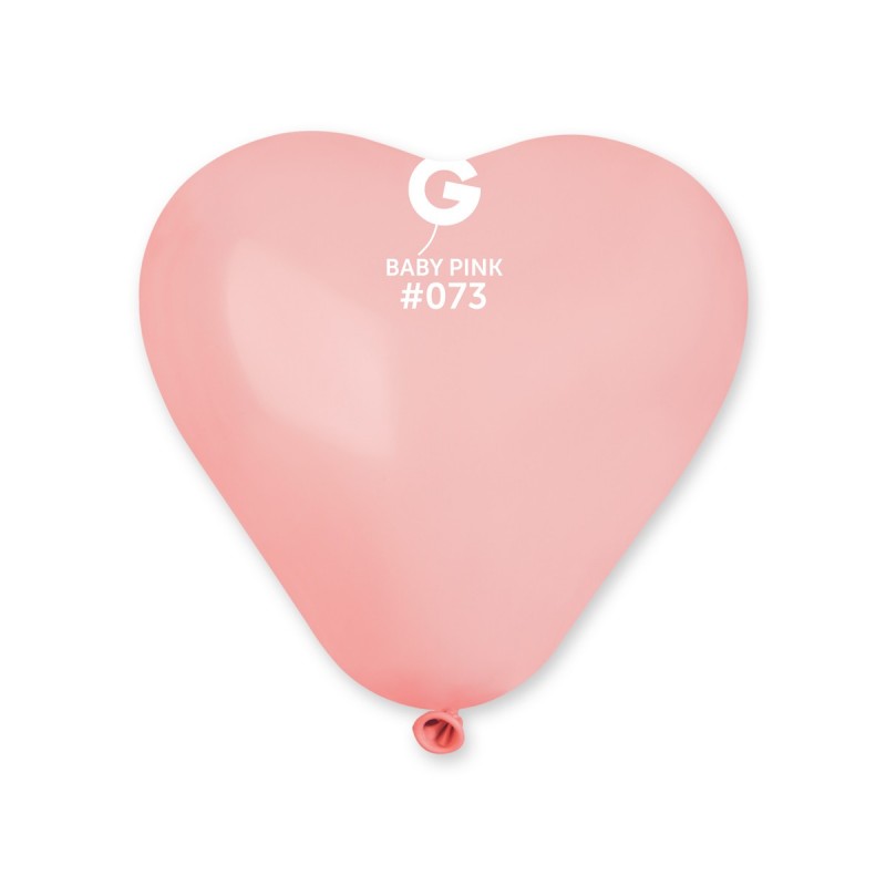 6″ Gemar #073 Baby Pink Heart Shaped Balloon (100) – 577310