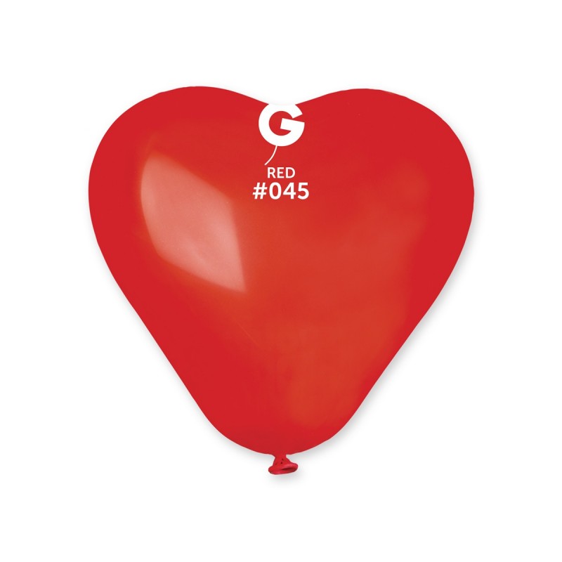 6″ Gemar #045 Red Heart Shaped Balloon (100) – 574517
