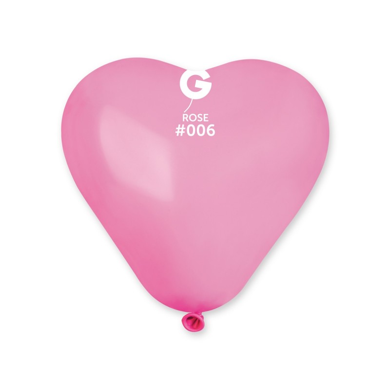 6″ Gemar #006 Rose Heart Shaped Balloon (100) – 570618