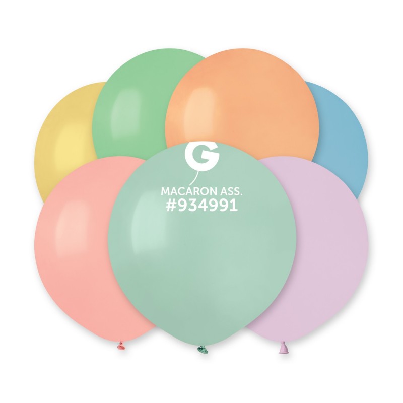19″ Gemar Macaron Assorted Latex Balloons (25) - #934991