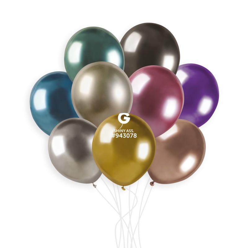 5" Gemar Shiny Assorted Latex Balloons (100) - 943078