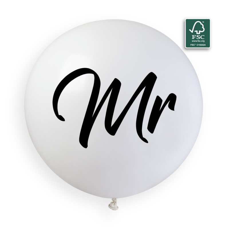 31″ White Mr Latex Balloon (1) – 946239