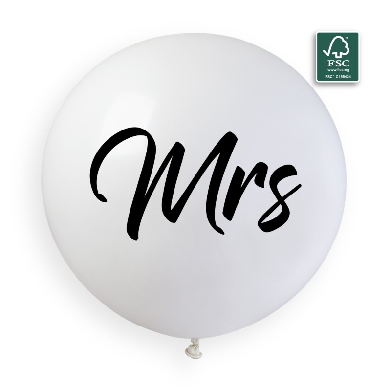 31″ White Mrs Latex Balloon (1) – 946246
